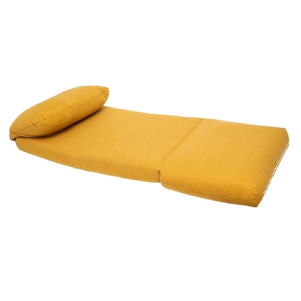 Alacsony fotel, ággyá alakítható, sárga - comfy - butopêa